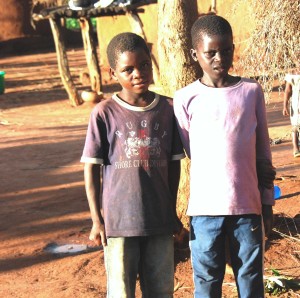 Two young boys who are best friends in the village.